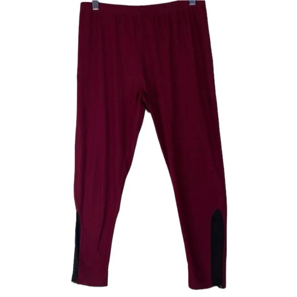 5/$25 No Boundaries Burgundy Side Mesh Ankle Leggings XL 15-17
